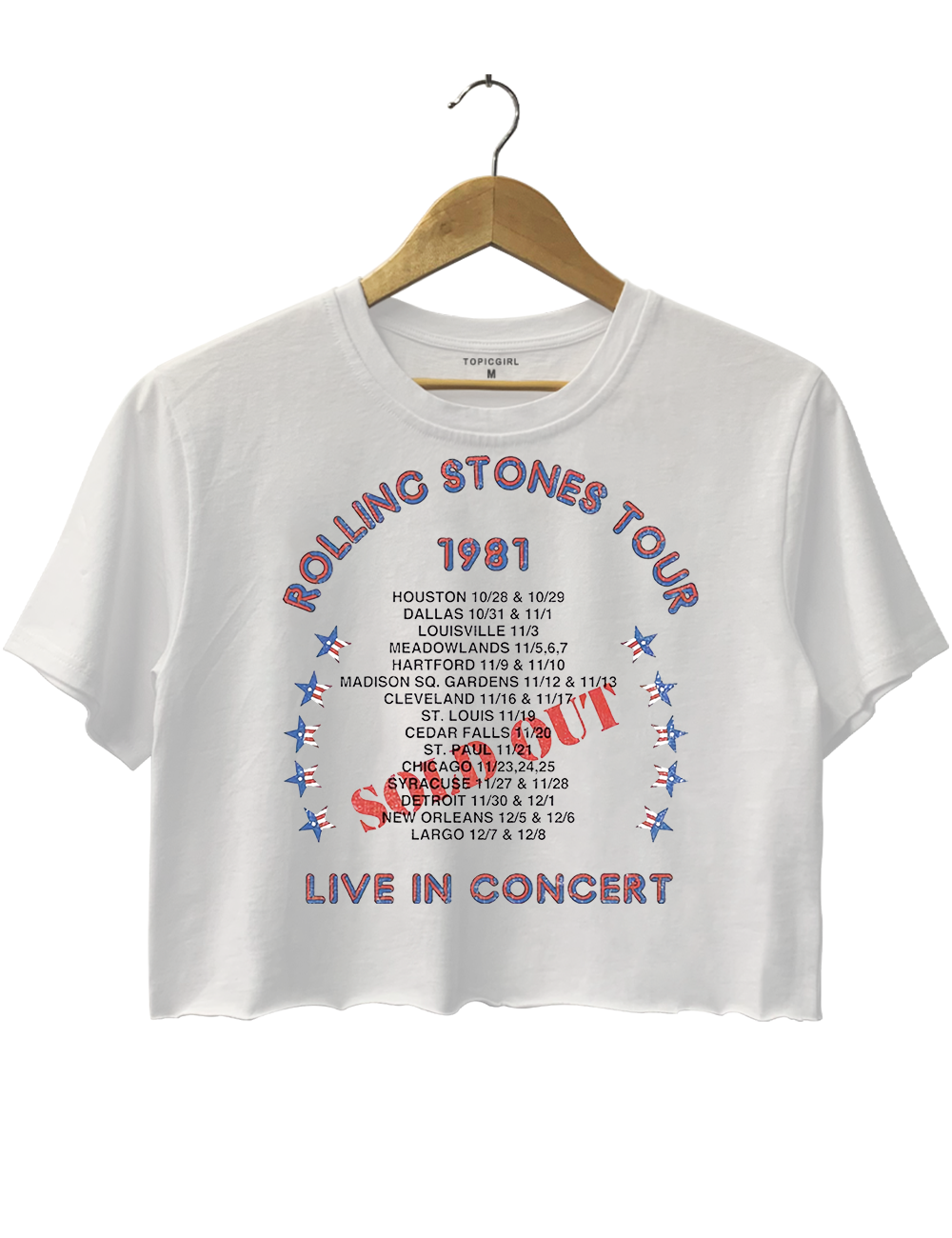 Rolling Stones Tour 1981 Live In Concert Crop Top