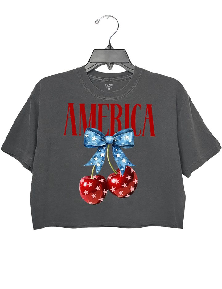America Cherries Crop Top
