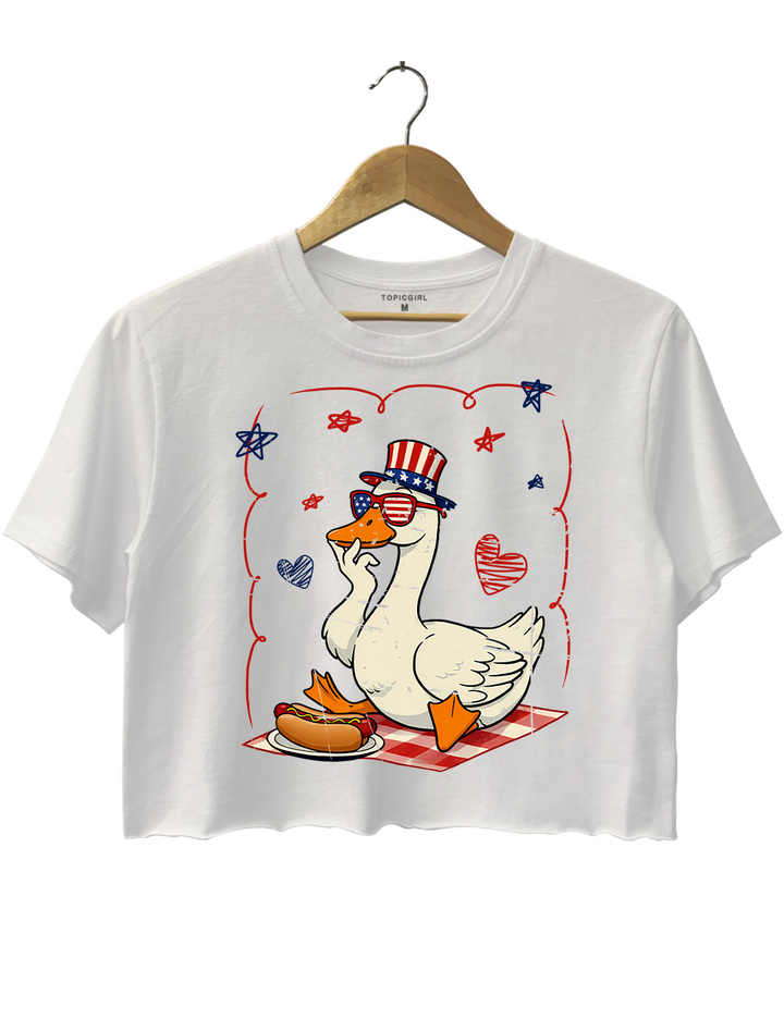Faith Freedom And America Dream Christian 4th Of July Crop Top