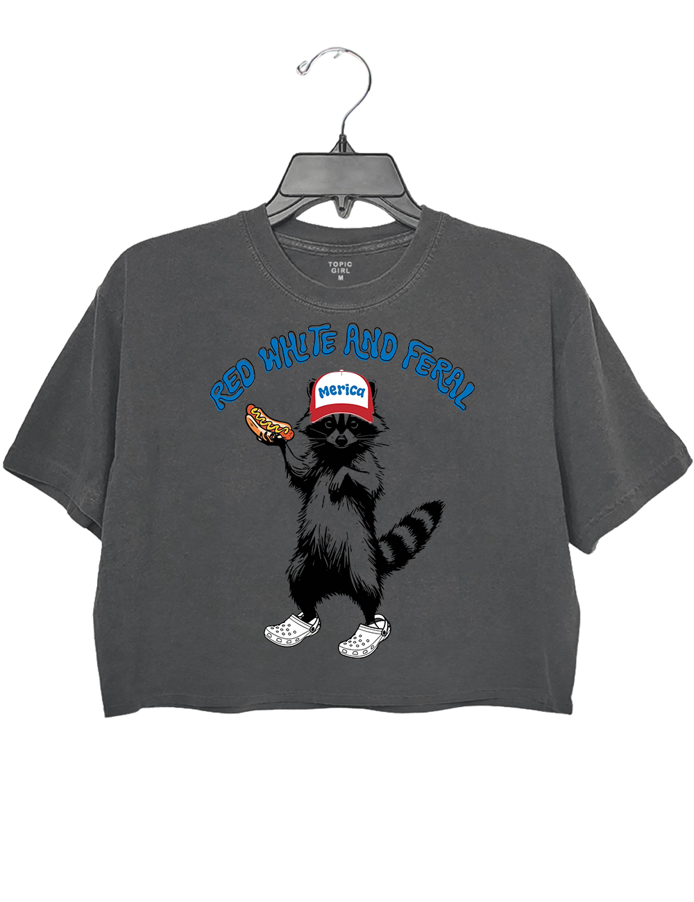 4th of July Red White and Feral Crop Top