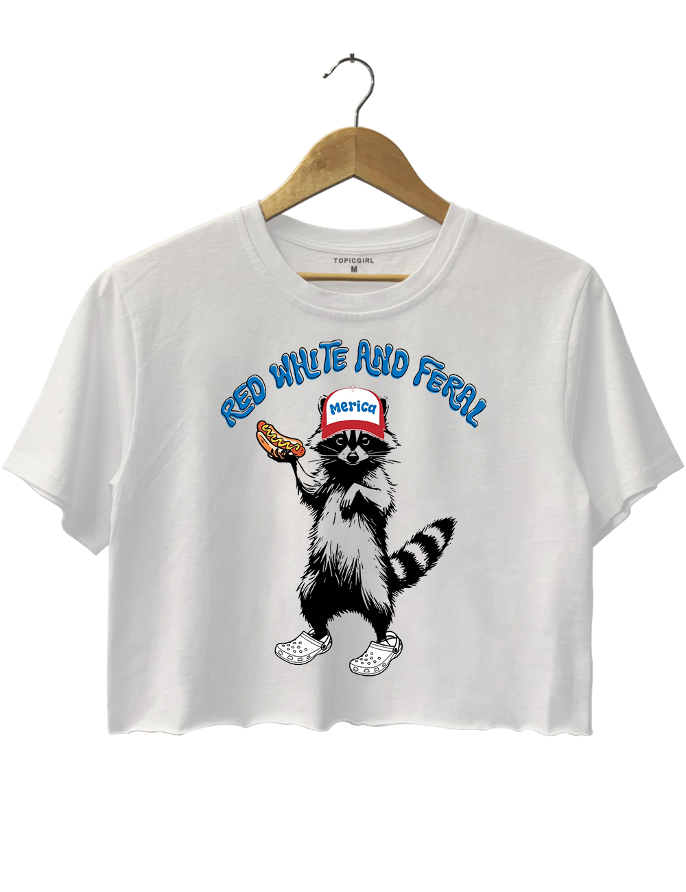 4th of July Red White and Feral Crop Top