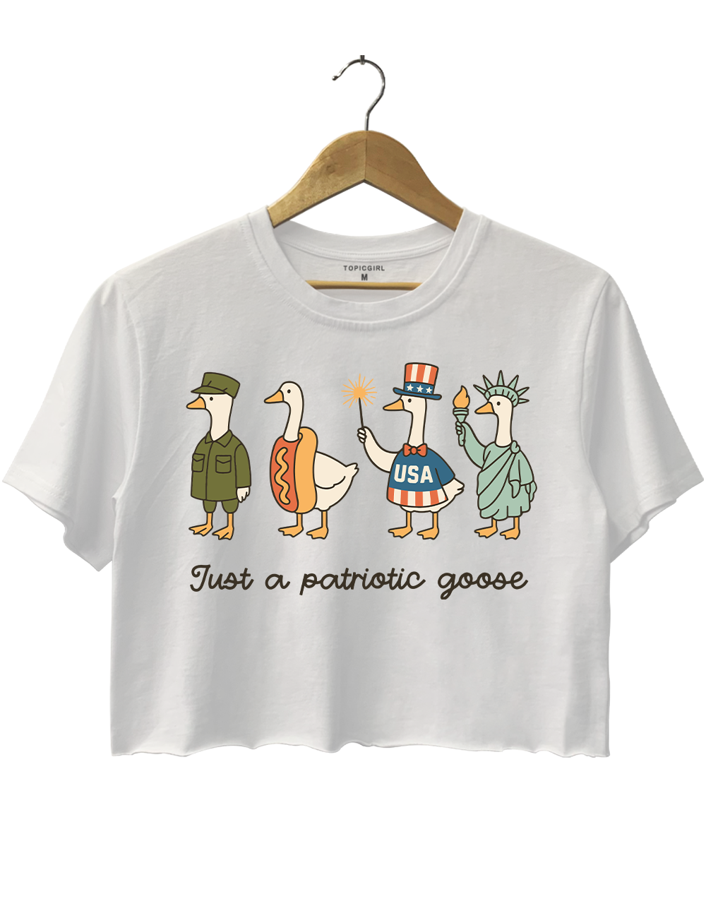 Just A Patriotic Goose 4th of July Crop Top