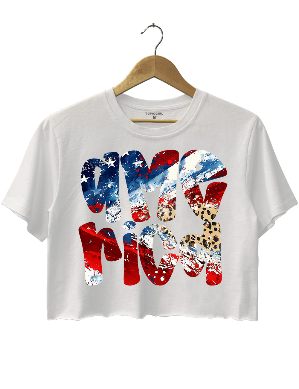 America Brushstroke Patriotic Freedom Crop Top