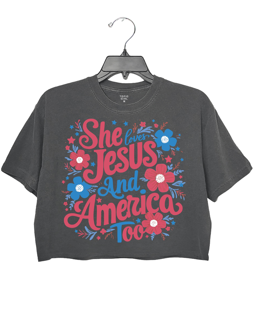 She Loves Jesus and America Too Crop Top