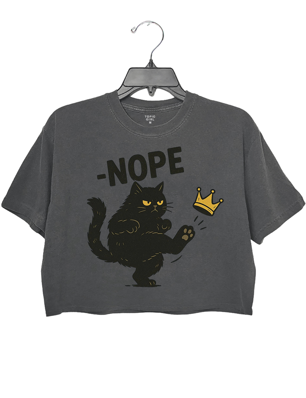 No Kings in America Black Cat Crop Top