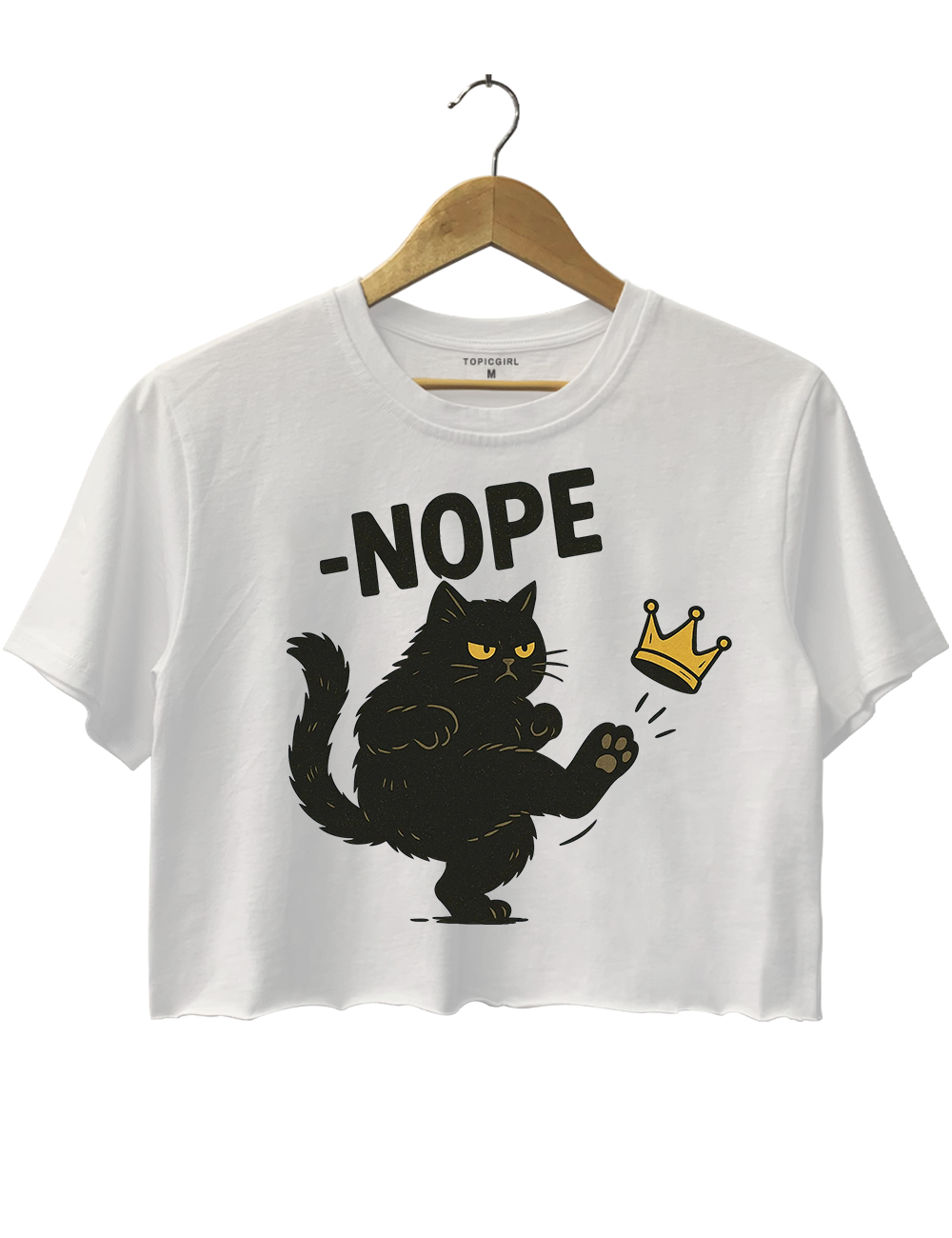 No Kings in America Black Cat Crop Top
