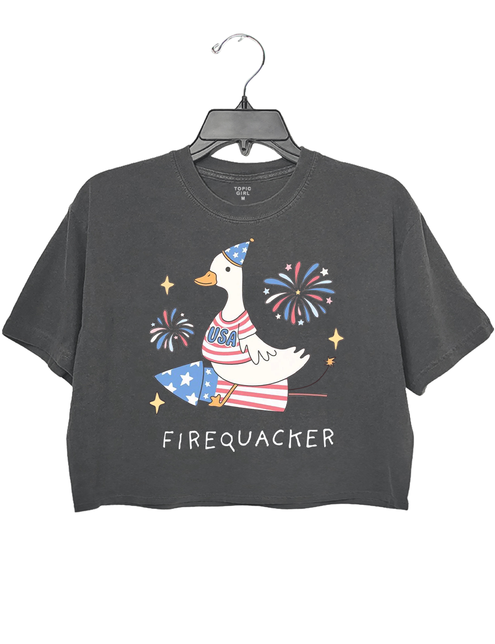 Funny July 4th Funny Goose Crop Top