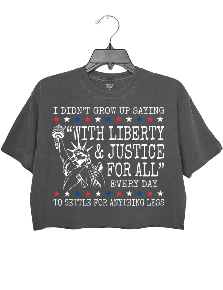 Liberty and Justice For Al 4th of July Equality Crop Top