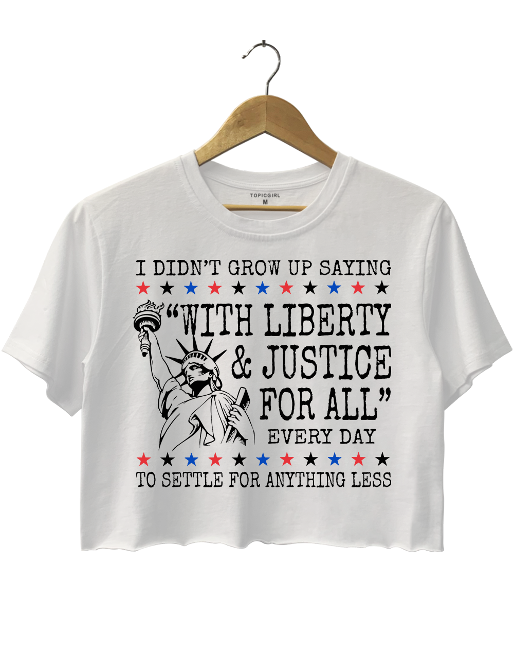 Liberty and Justice For Al 4th of July Equality Crop Top