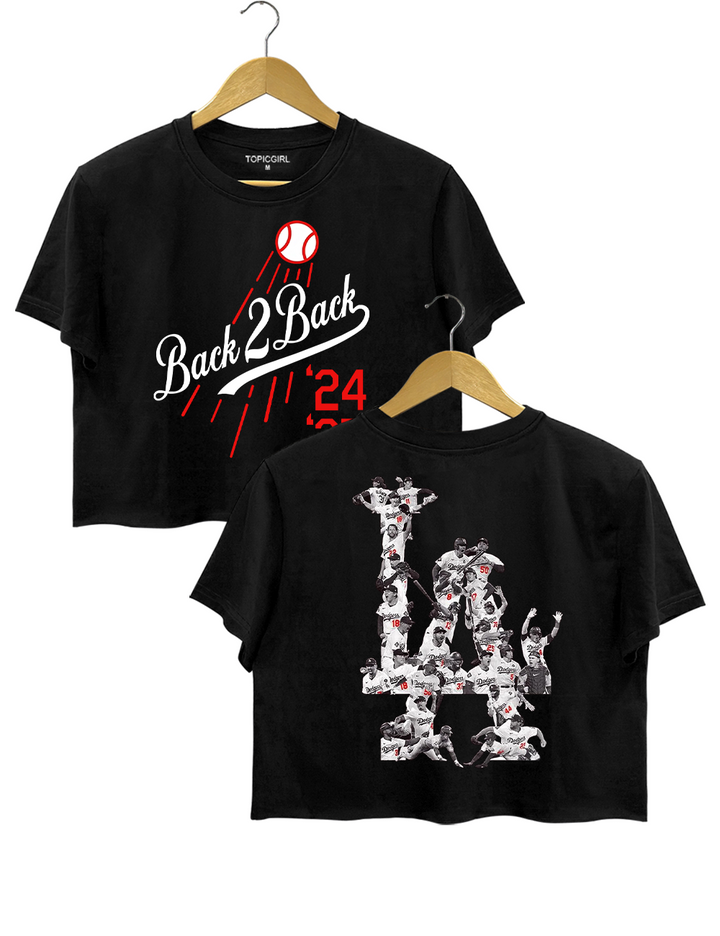 La Baseball Back to Back Champs Crop Top