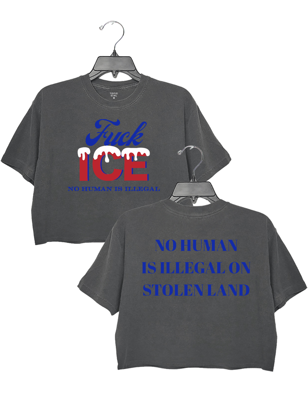 No Humen ls lllega Crop Top