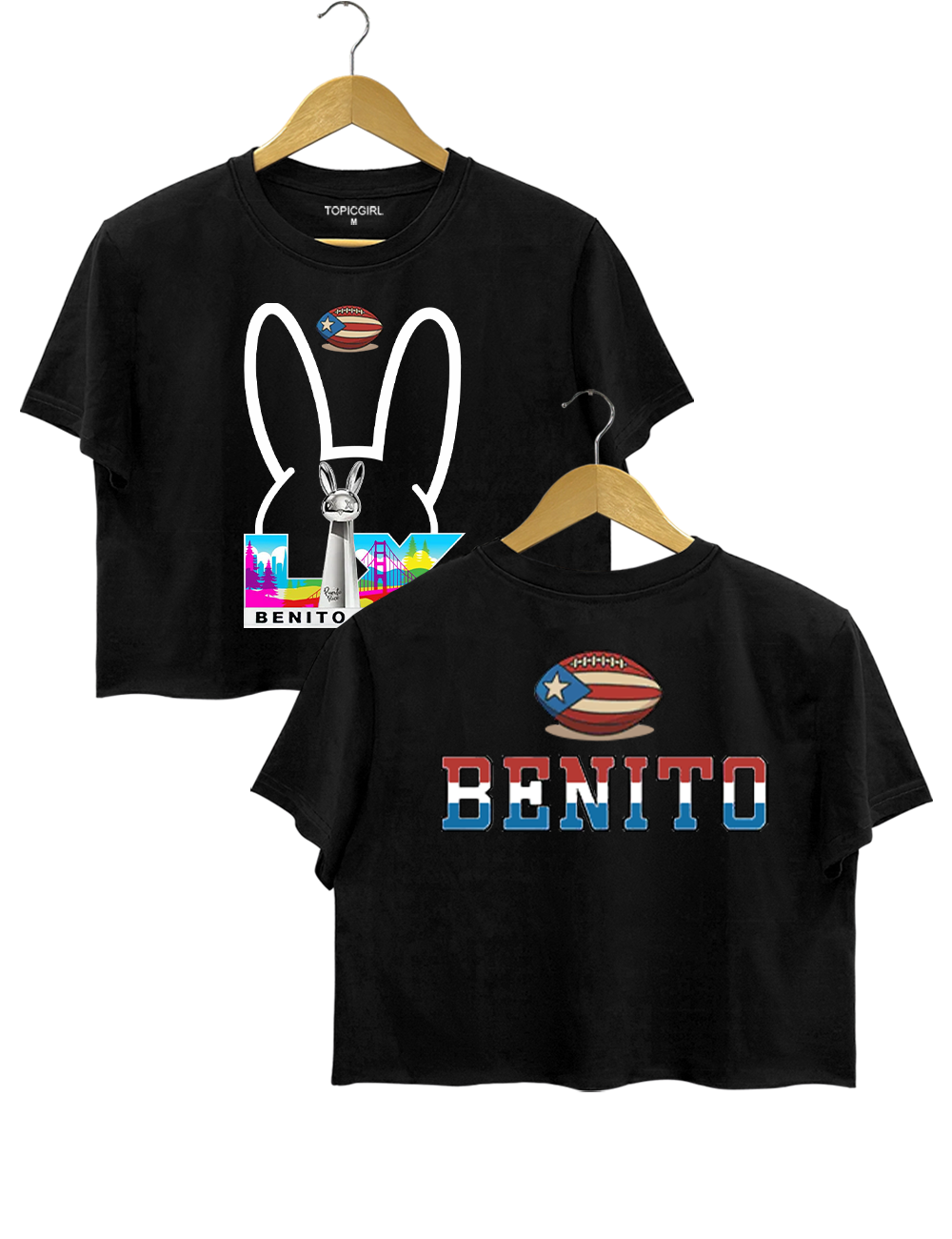 Benito Bowl Bad Bunny  Music Lover Crop Top