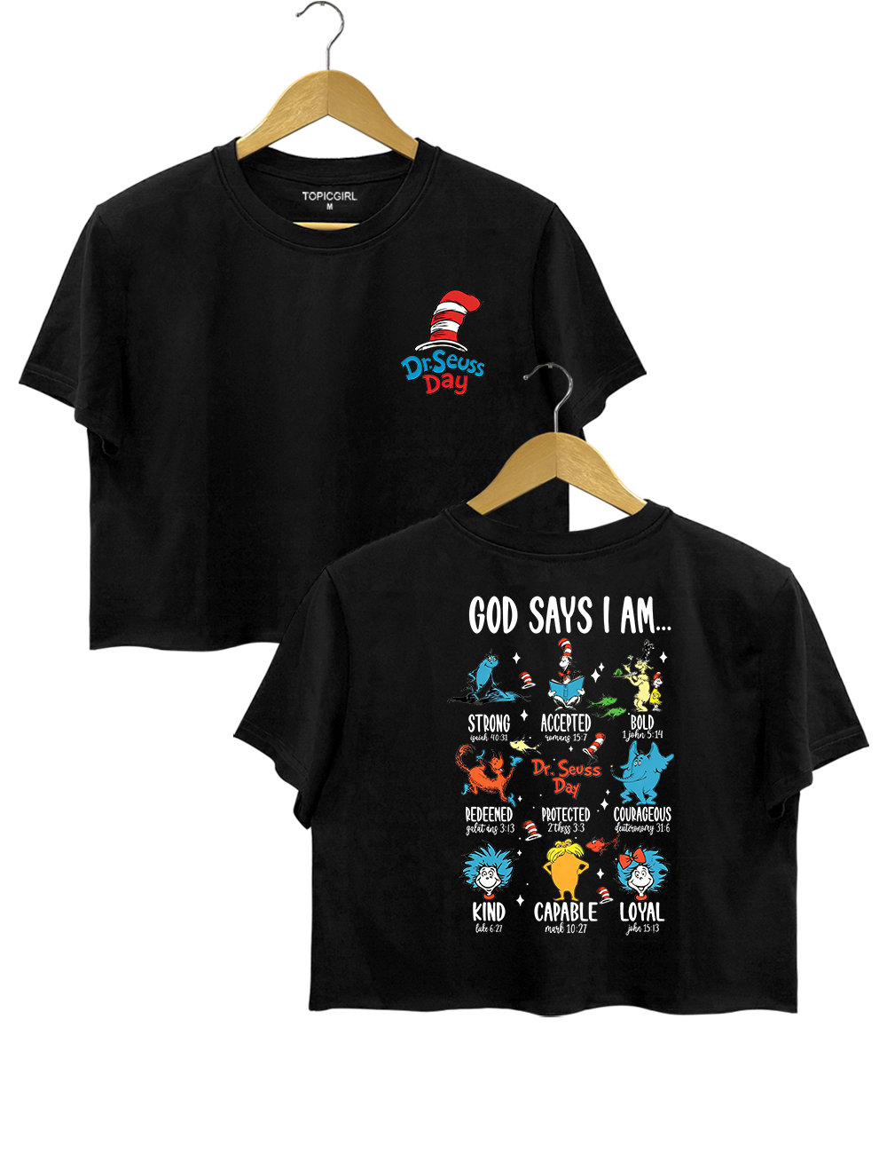 God Says I Am Dr. Seuss Characters Christian Crop Top