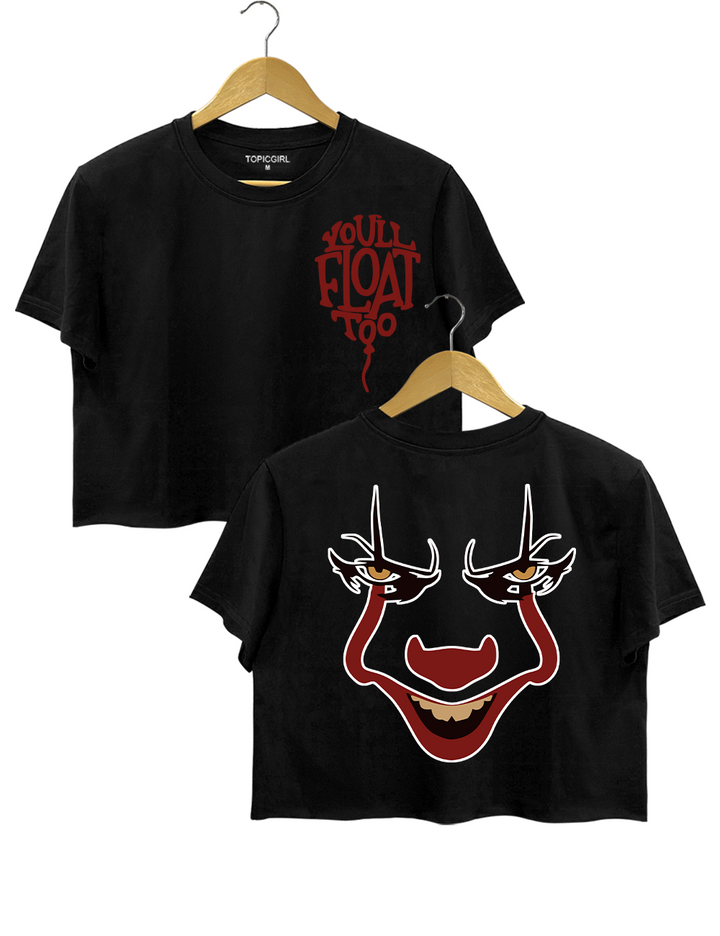 Horror Clown Balloon Crop Top