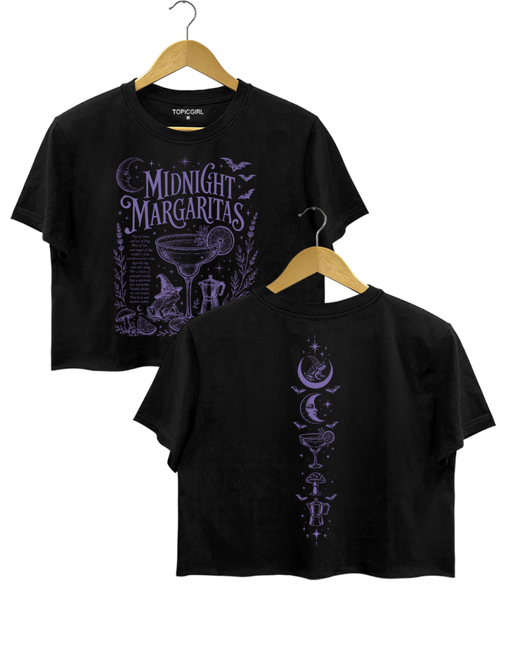 Midnight Margaritas Witchy Halloween Crop Top