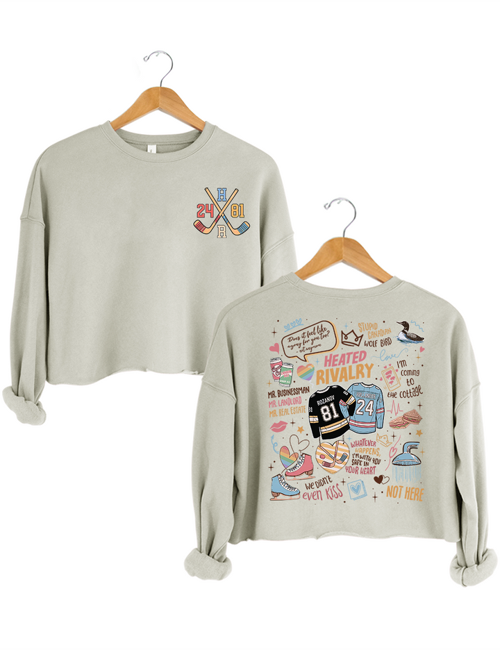 Heated Rivalry Romance Crop Sweatshirt