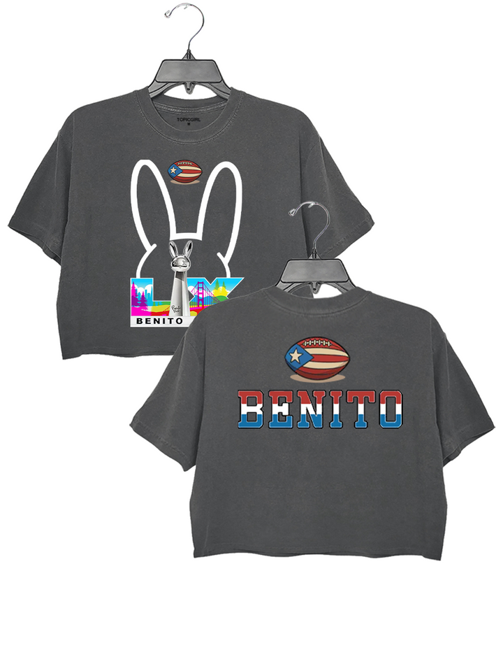 Benito Bowl Bad Bunny  Music Lover Crop Top