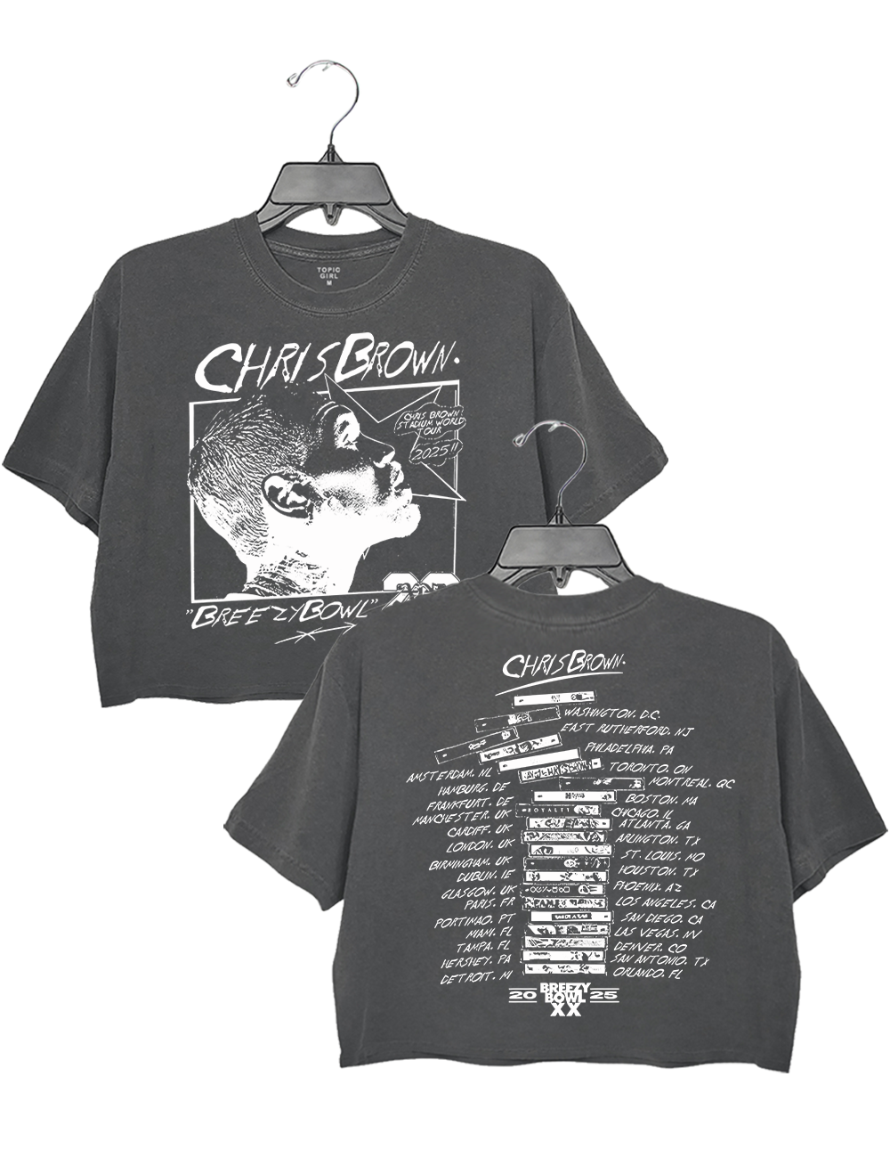 Chris Brown Breezy Bowl Stadium Tour Crop Top