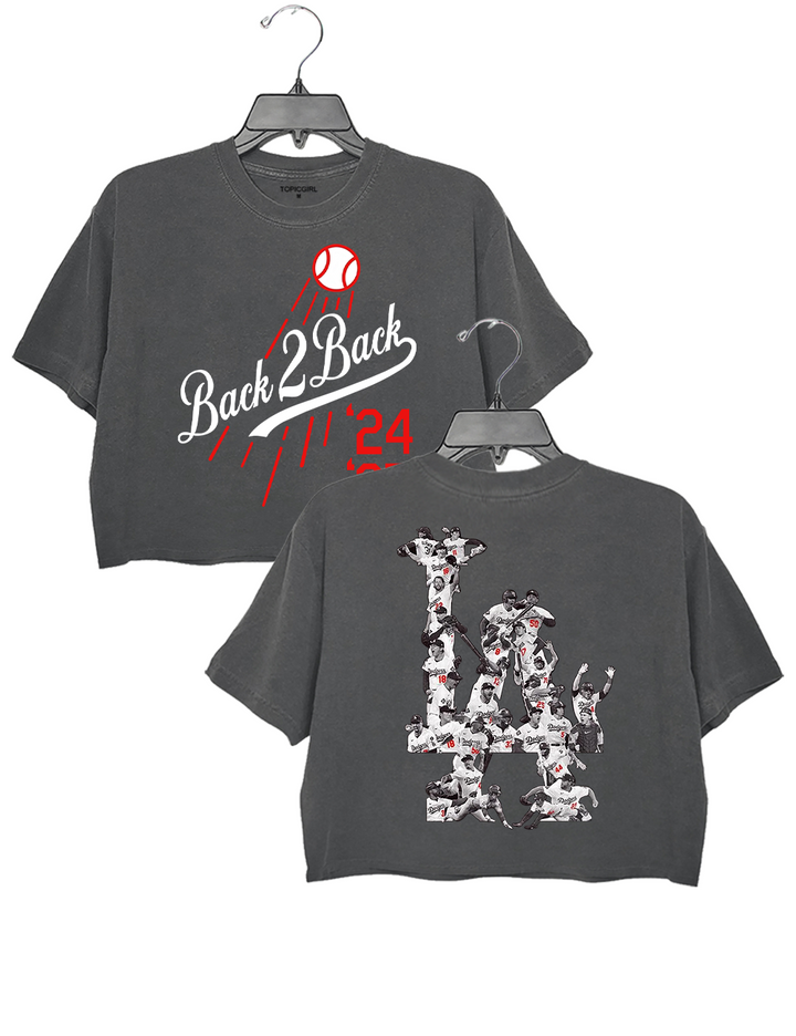 La Baseball Back to Back Champs Crop Top