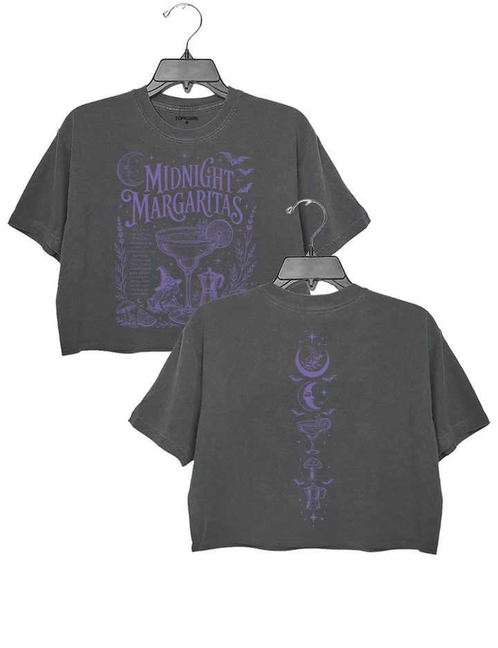 Midnight Margaritas Witchy Halloween Crop Top