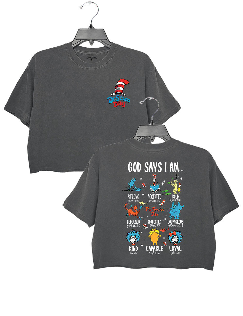 God Says I Am Dr. Seuss Characters Christian Crop Top