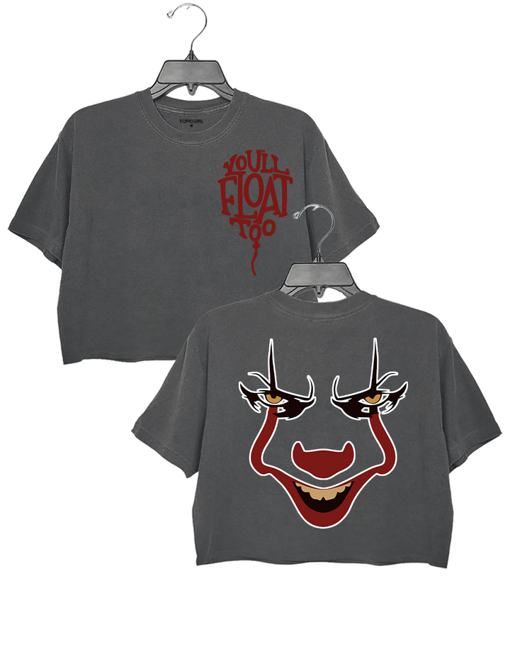 Horror Clown Balloon Crop Top