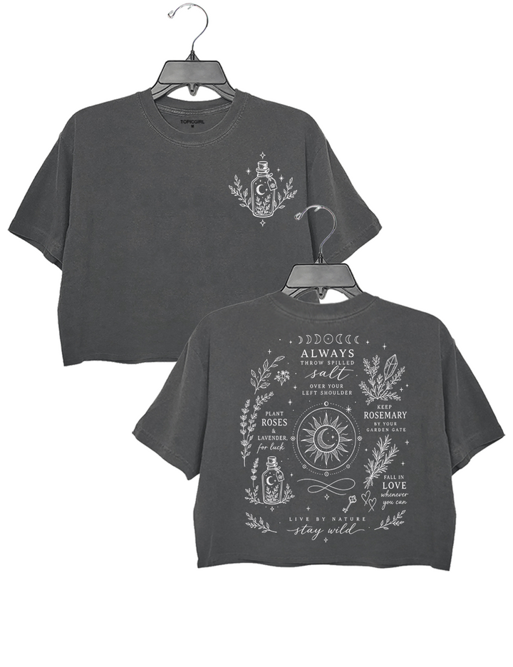 Witchy Garden Salt Rosemary Lavender Crop Top