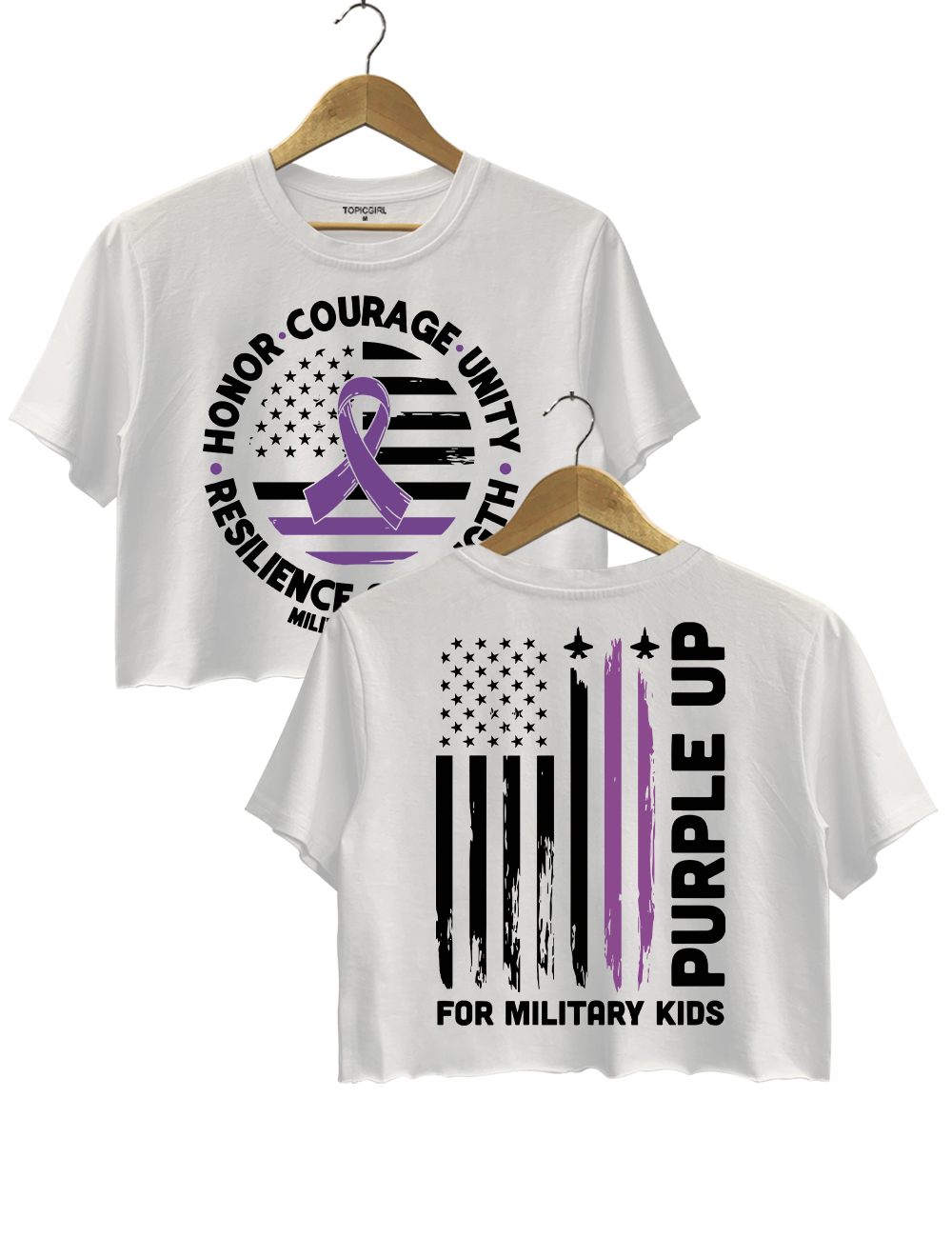 Purple Up Day For Military Kids Crop Top
