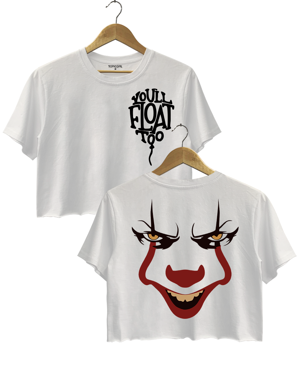 Horror Clown Balloon Crop Top