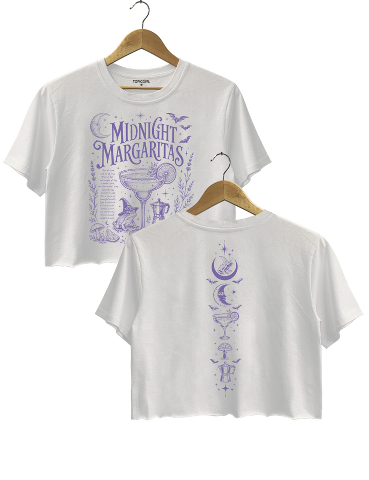 Midnight Margaritas Witchy Halloween Crop Top