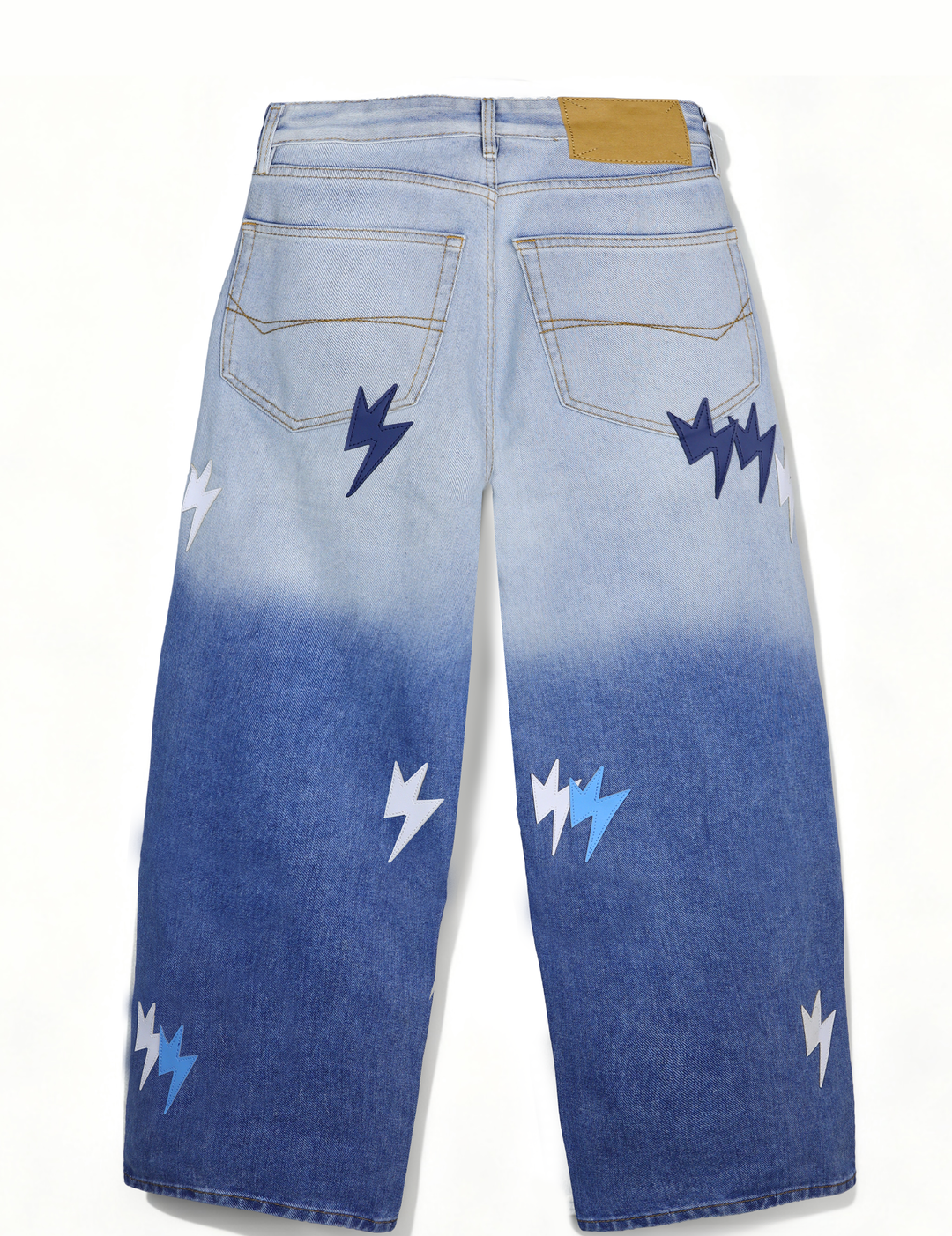 Gradient Lightning Graphic Loose Jeans