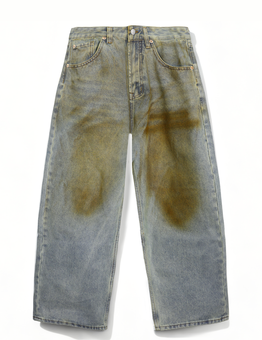 Vintage-Style Dirty-Wash Baggy Jeans