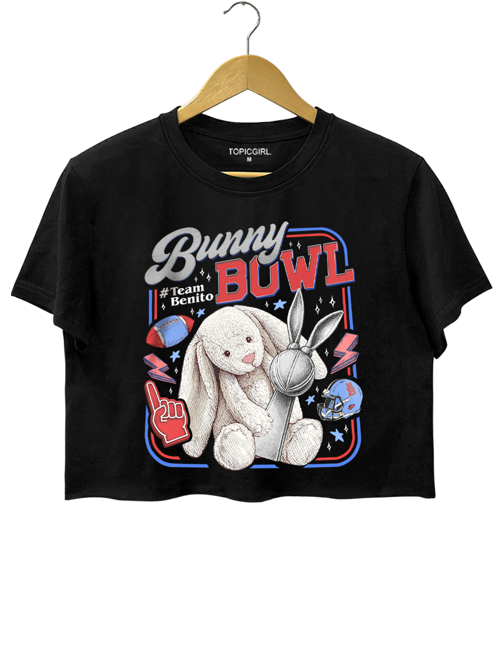 Bunny Bowl Team Benito Football Season Crop Top