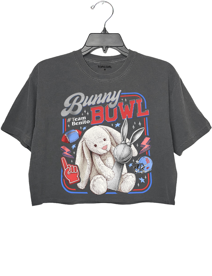 Bunny Bowl Team Benito Football Season Crop Top
