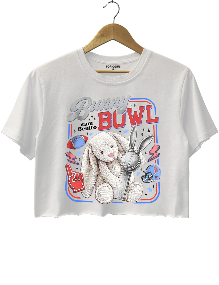 Bunny Bowl Team Benito Football Season Crop Top