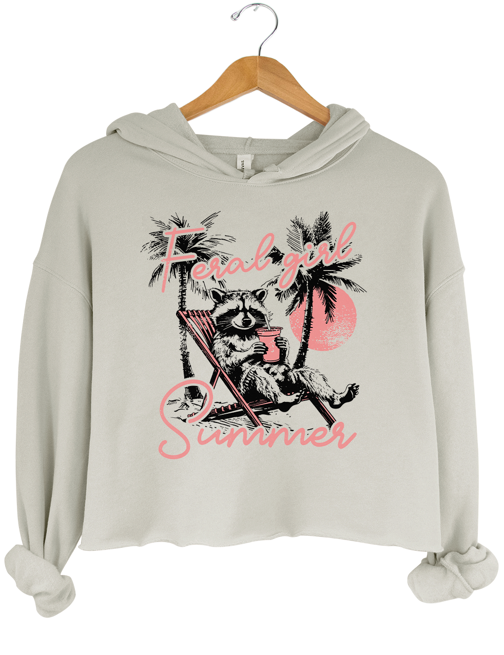 Funny Raccoon Feral Girl Summer Crop Top