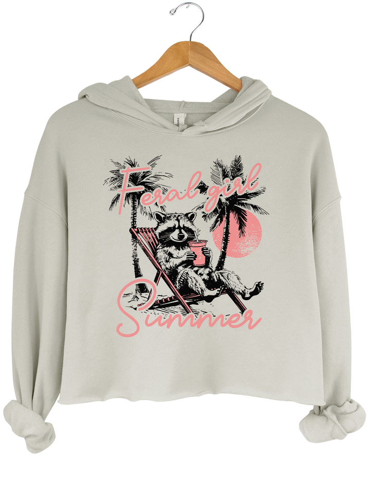 Funny Raccoon Feral Girl Summer Crop Top