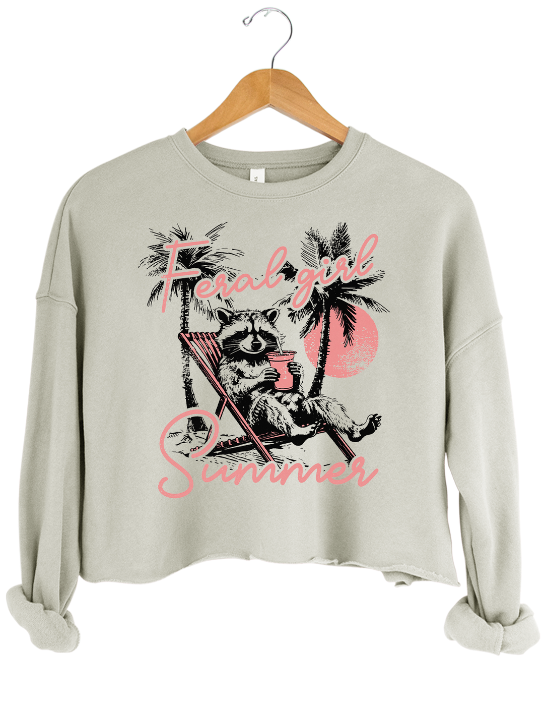 Funny Raccoon Feral Girl Summer Crop Top