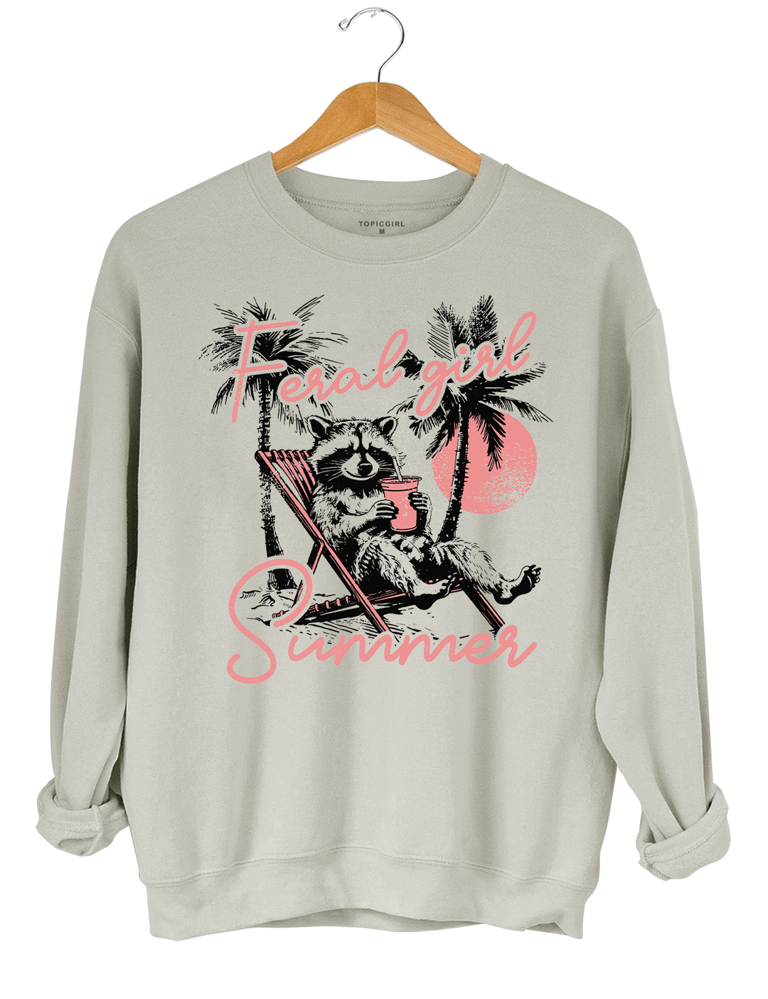Funny Raccoon Feral Girl Summer Crop Top