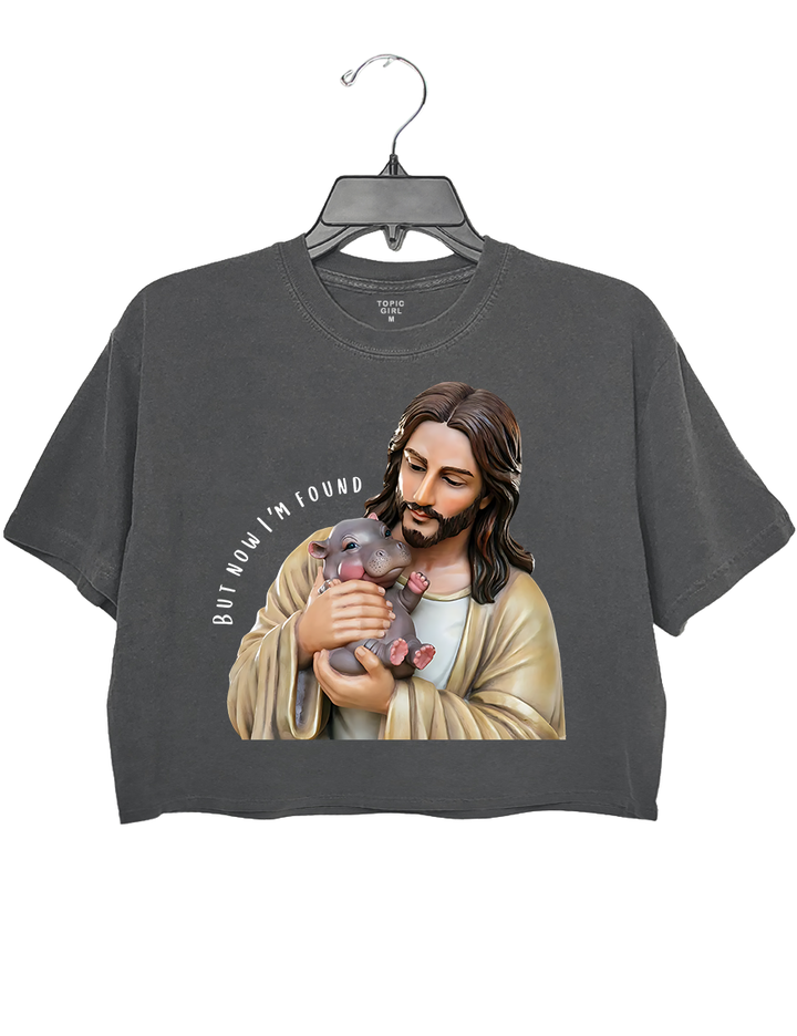 Moo Deng Lover But Now I Found Jesus Crop Top