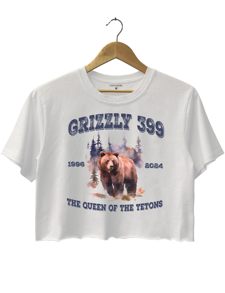Grizzly 399 The Queen Of The Tetons Crop Top