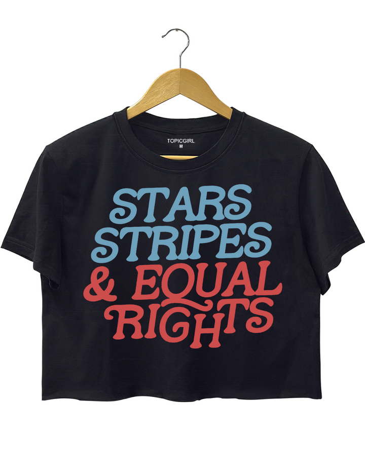 Stars and Strpes equal rights boxy Crop Top