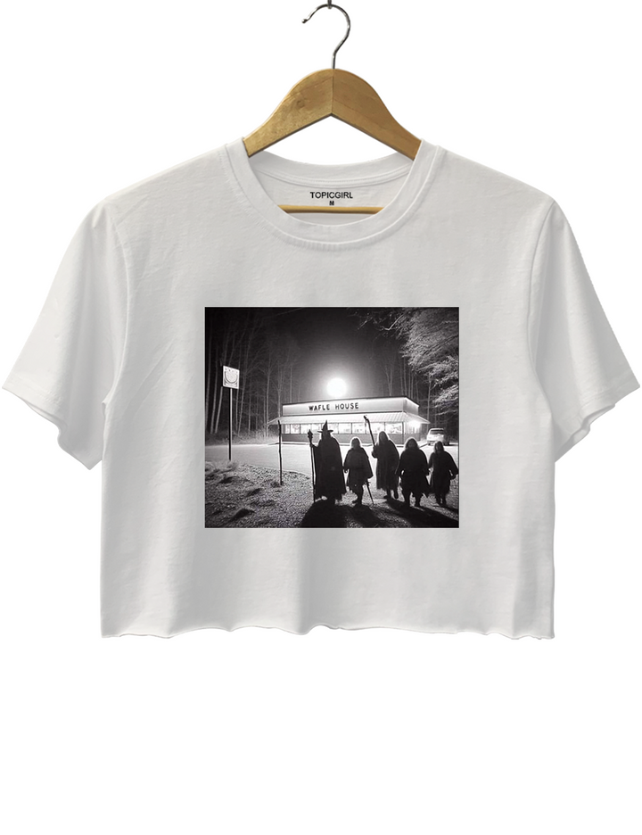 Fellowship at Waffle House,Lord of the Rings Parody Crop Top