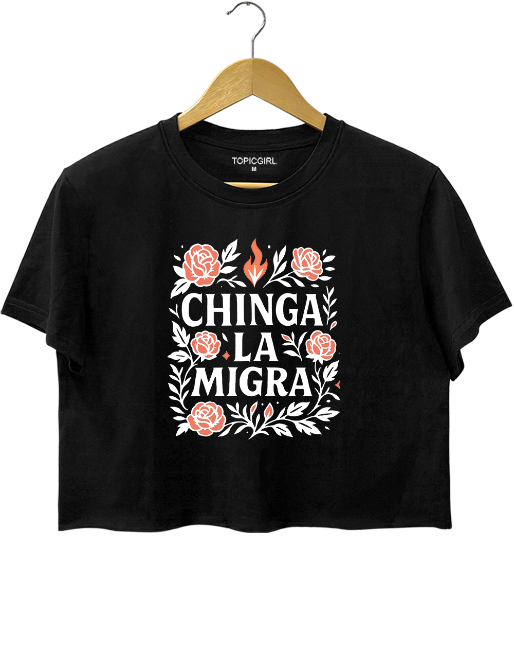 Chinga La Migra Floral Crop Top