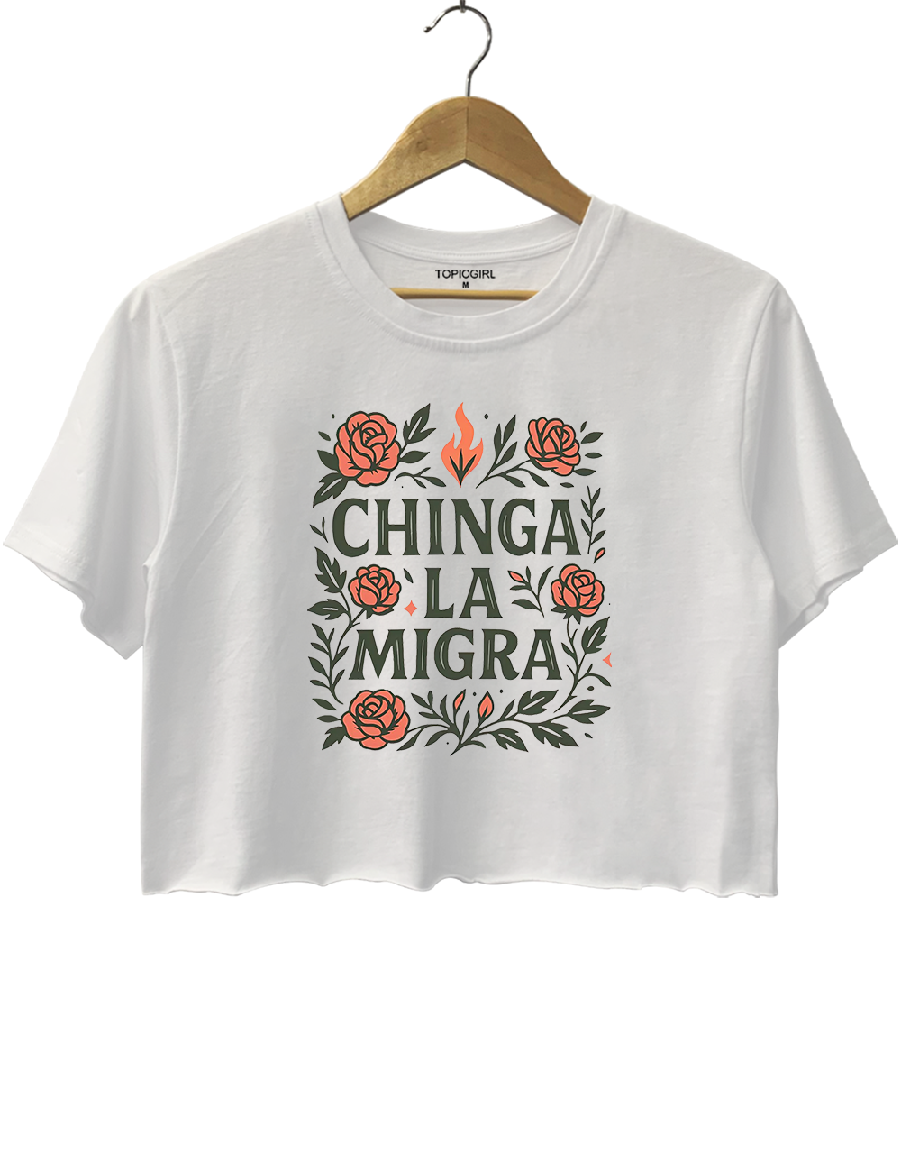 Chinga La Migra Floral Crop Top