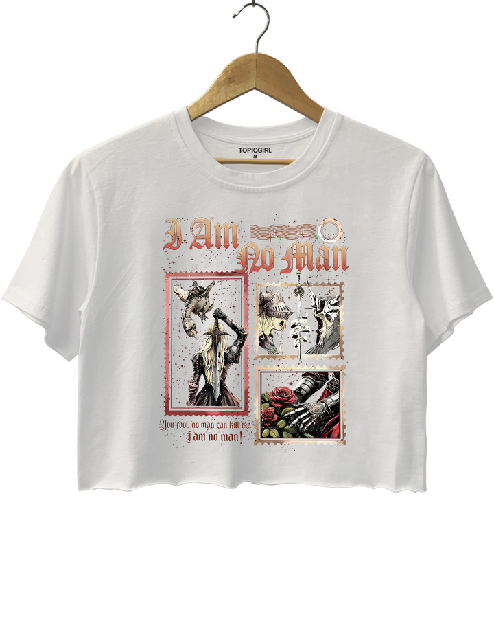 I Am No Man Crop Top