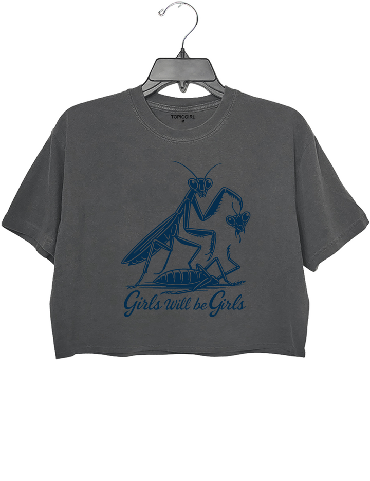 Praying Mantis Girls Will Be Girls Crop Top