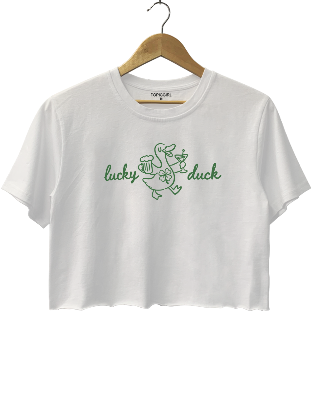 Lucky Duck St Paddys Day Goose Crop Top