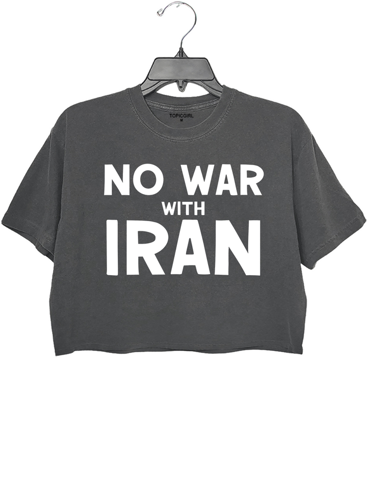 No War With Iran Crop Top