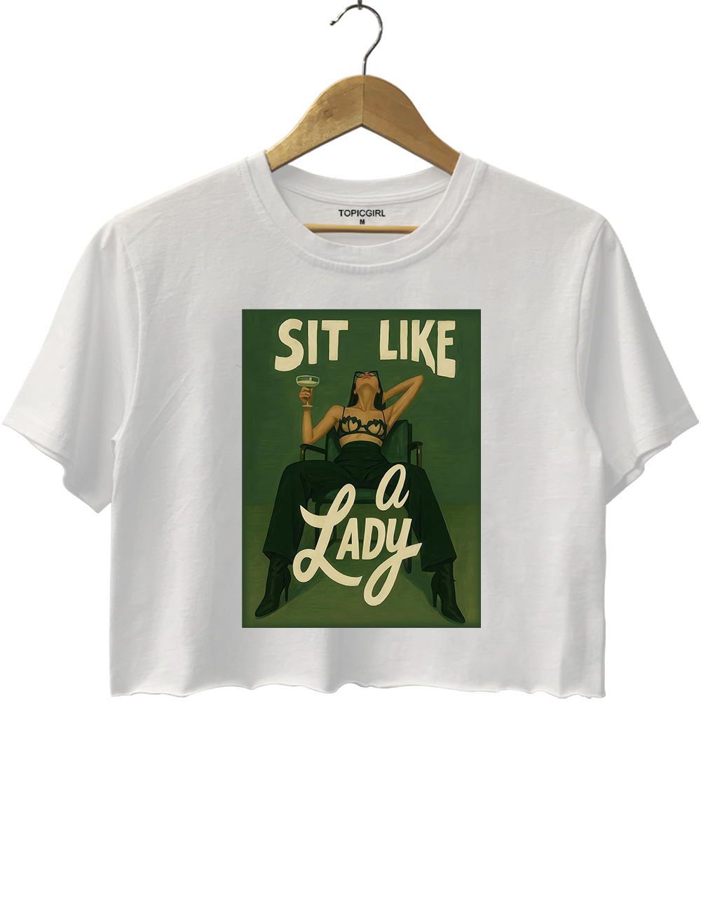 Sit Like A Lady Graphic Crop Top